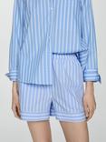 Mango Pop Stripe Shorts, Blue