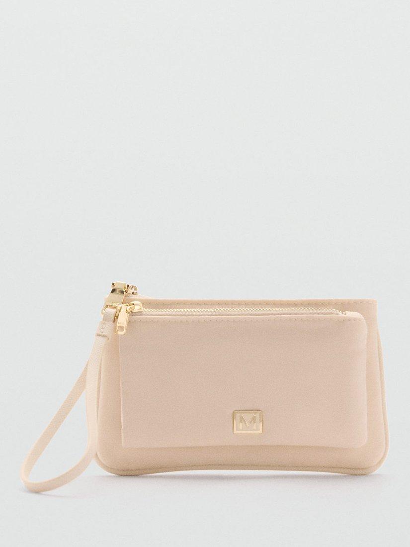 Mango Nil Wristlet Purse, Beige