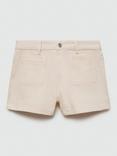 Mango Clea High Waisted Denim Shorts, Natural White