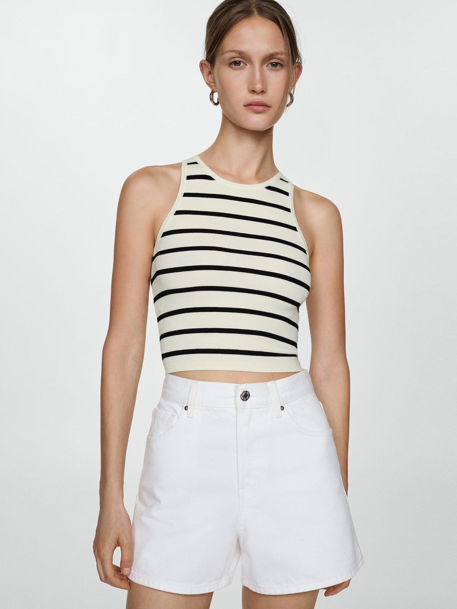 Mango Zoe Denim Shorts, White, 16