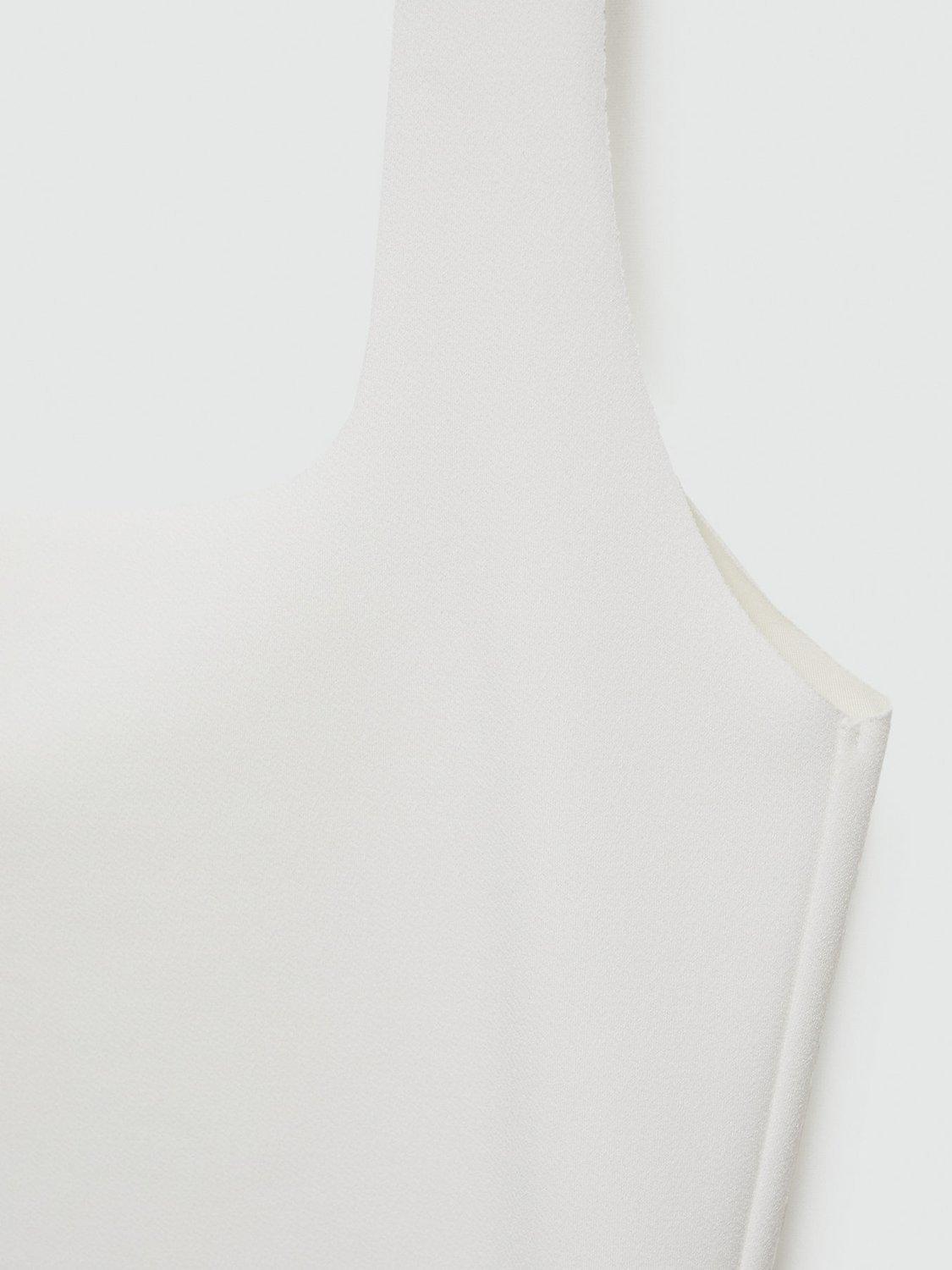 Mango Mag Square Neck Top, Off White, L