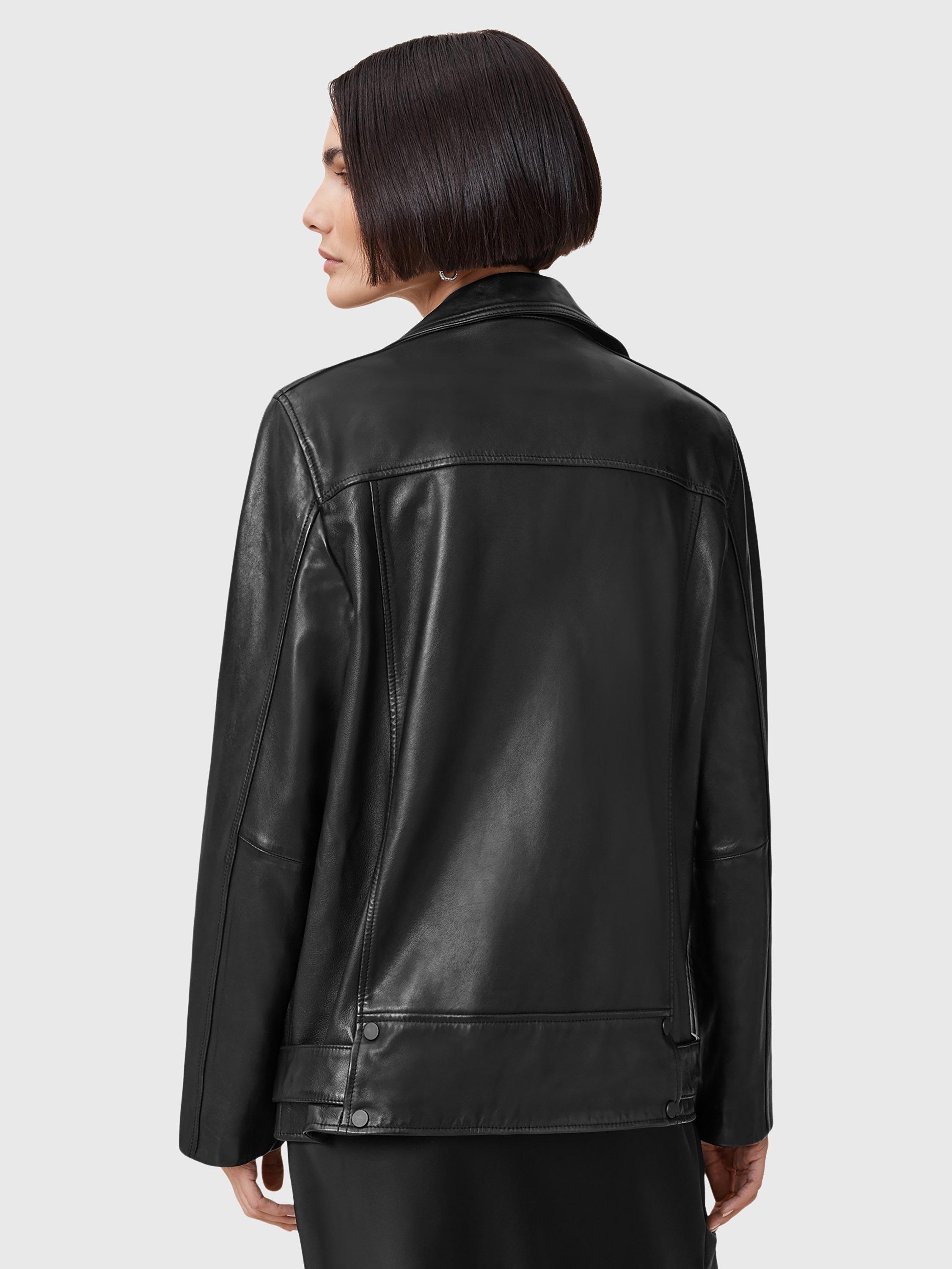 Product image 2 of 7, which shows AllSaints Billie Leather Biker Jacket, Black, L
