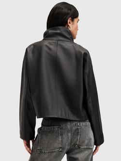 AllSaints Ryder Leather Jacket, Black - view 2, Black