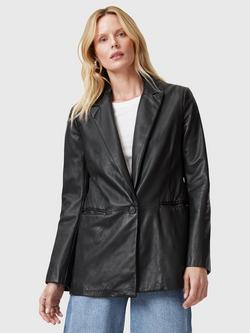 AllSaints Deri Leather Blazer, Black, Black