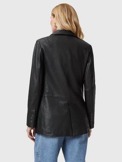 AllSaints Deri Leather Blazer, Black - view 2, Black