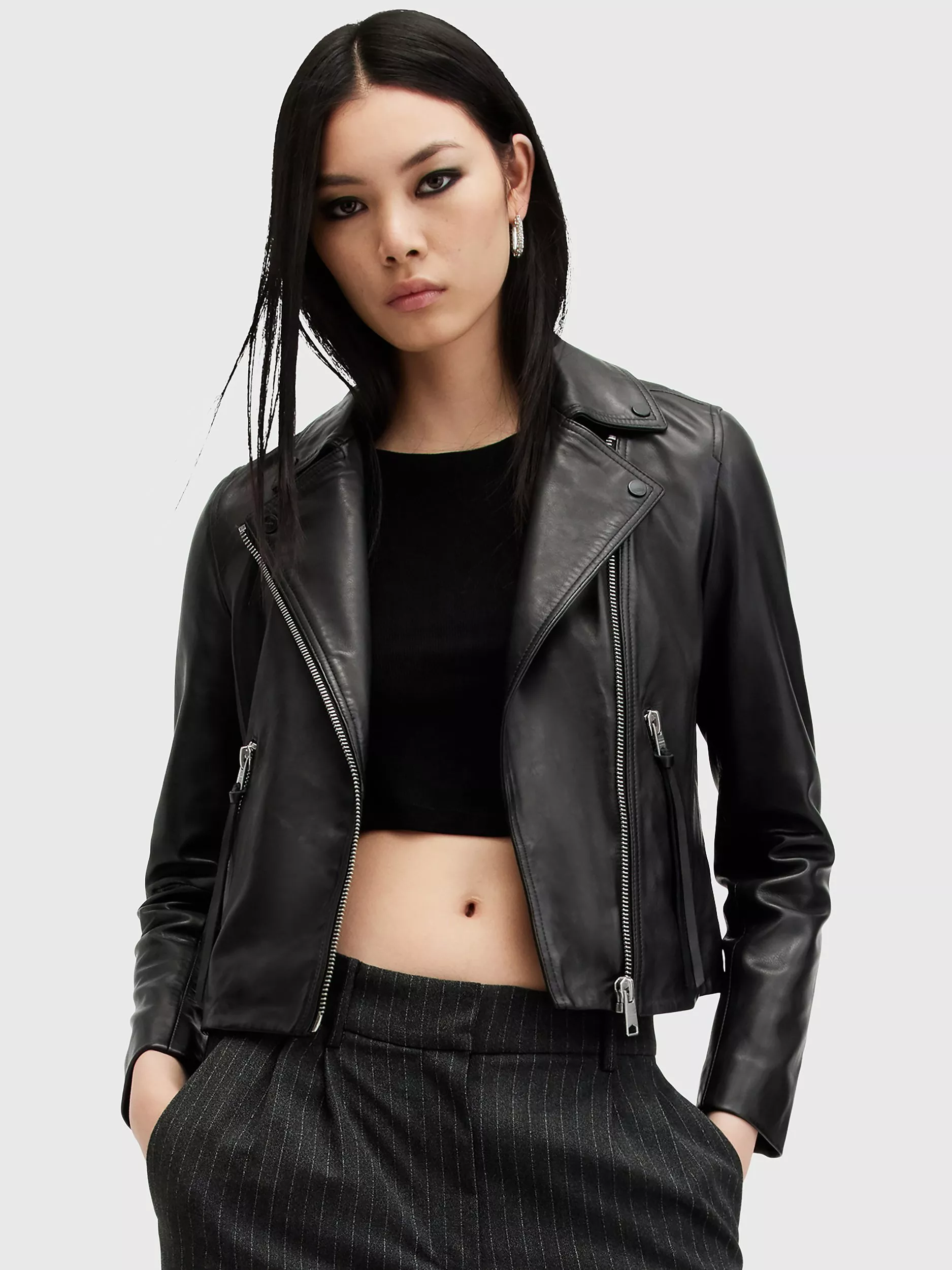 John lewis womens leather jacket best sale