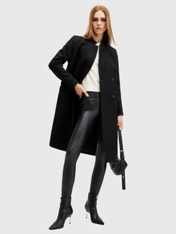 AllSaints Sidney Wool Blend Coat, Black, Black