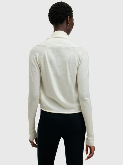 AllSaints Wasson Tie Front Wool Cardigan - view 2, Chalk White