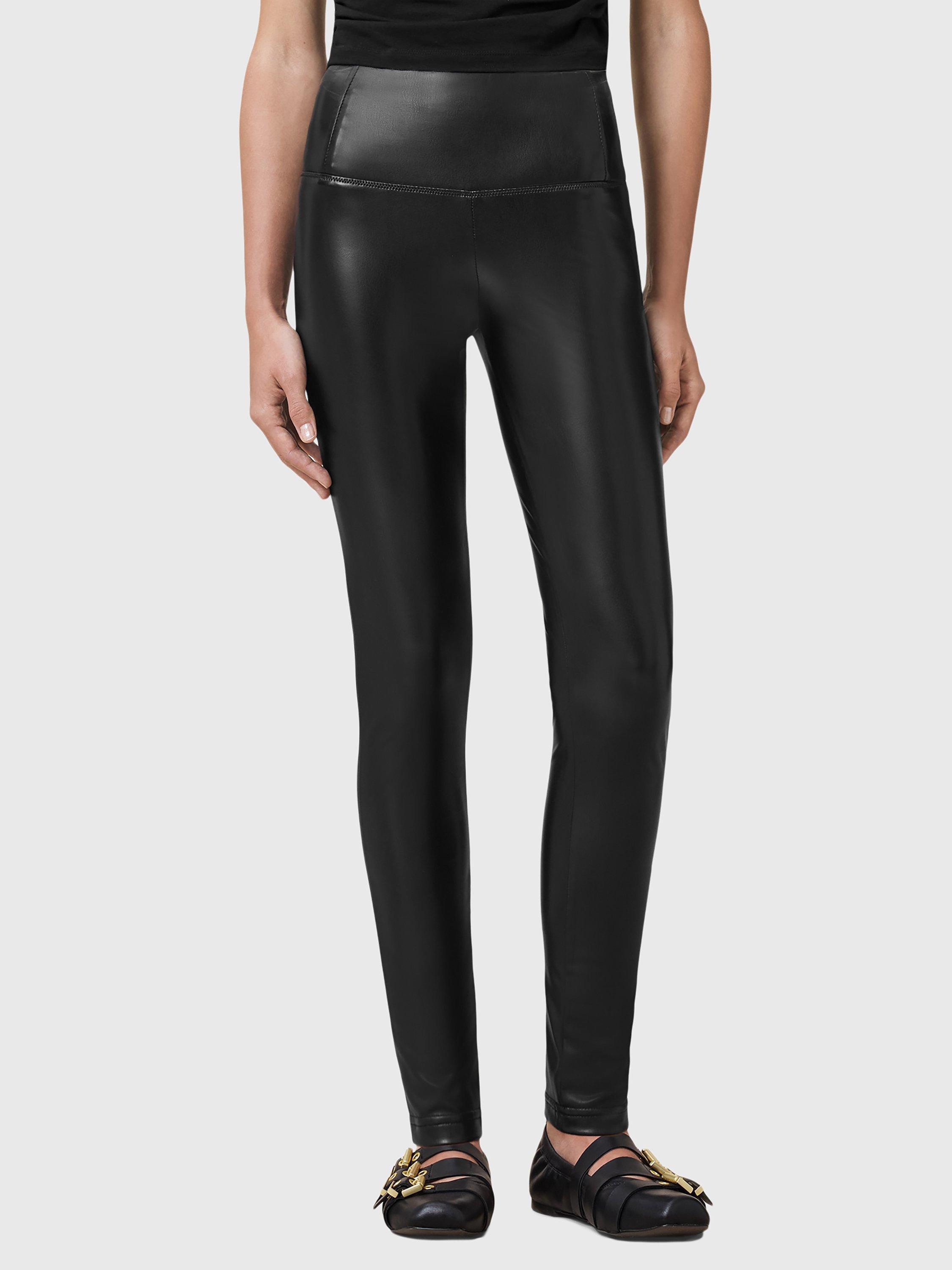 Product image 1 of 9, which shows AllSaints Cora Faux Leather Leggings, Black, 10