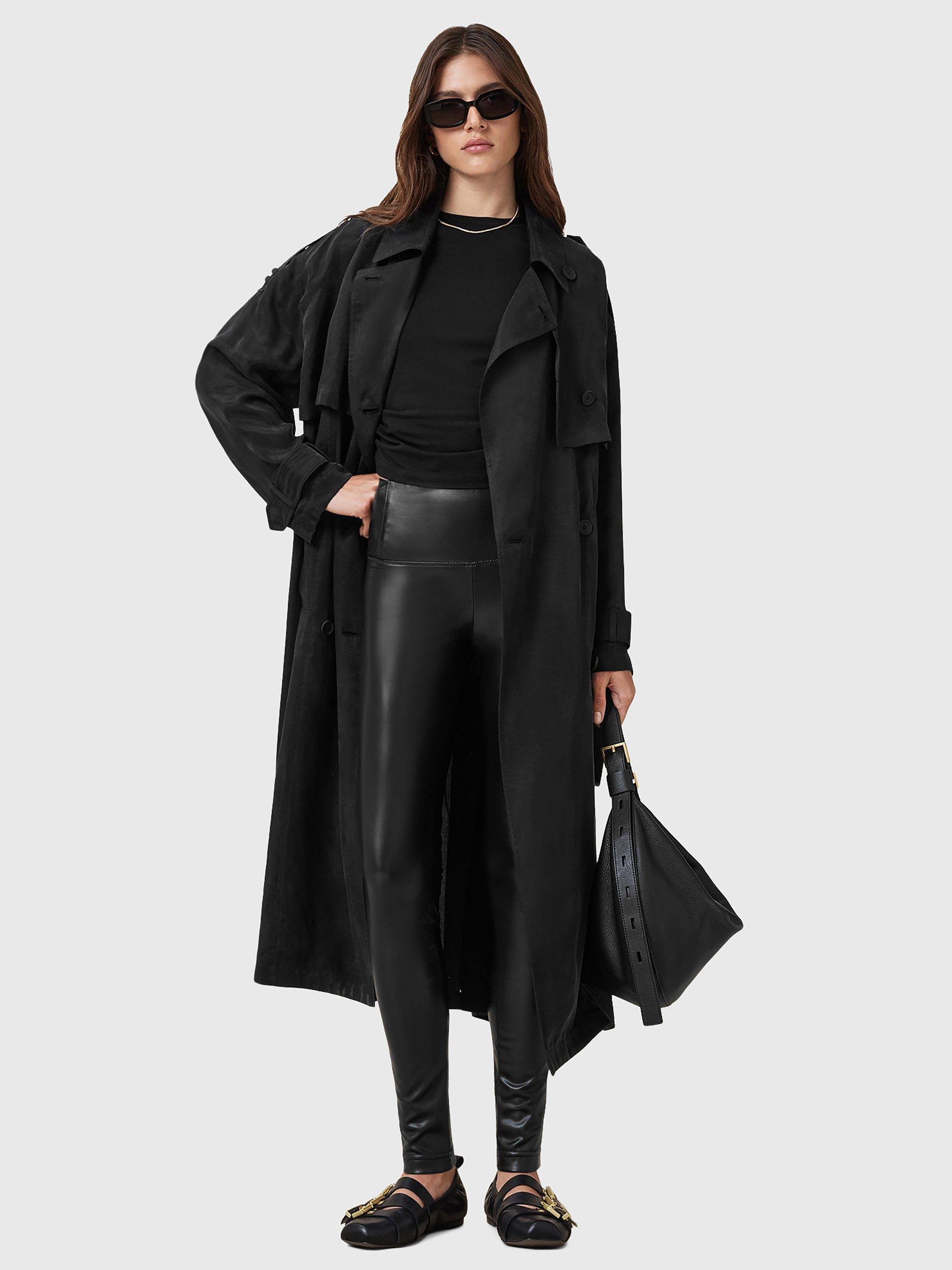 Product image 9 of 9, which shows AllSaints Cora Faux Leather Leggings, Black, 10