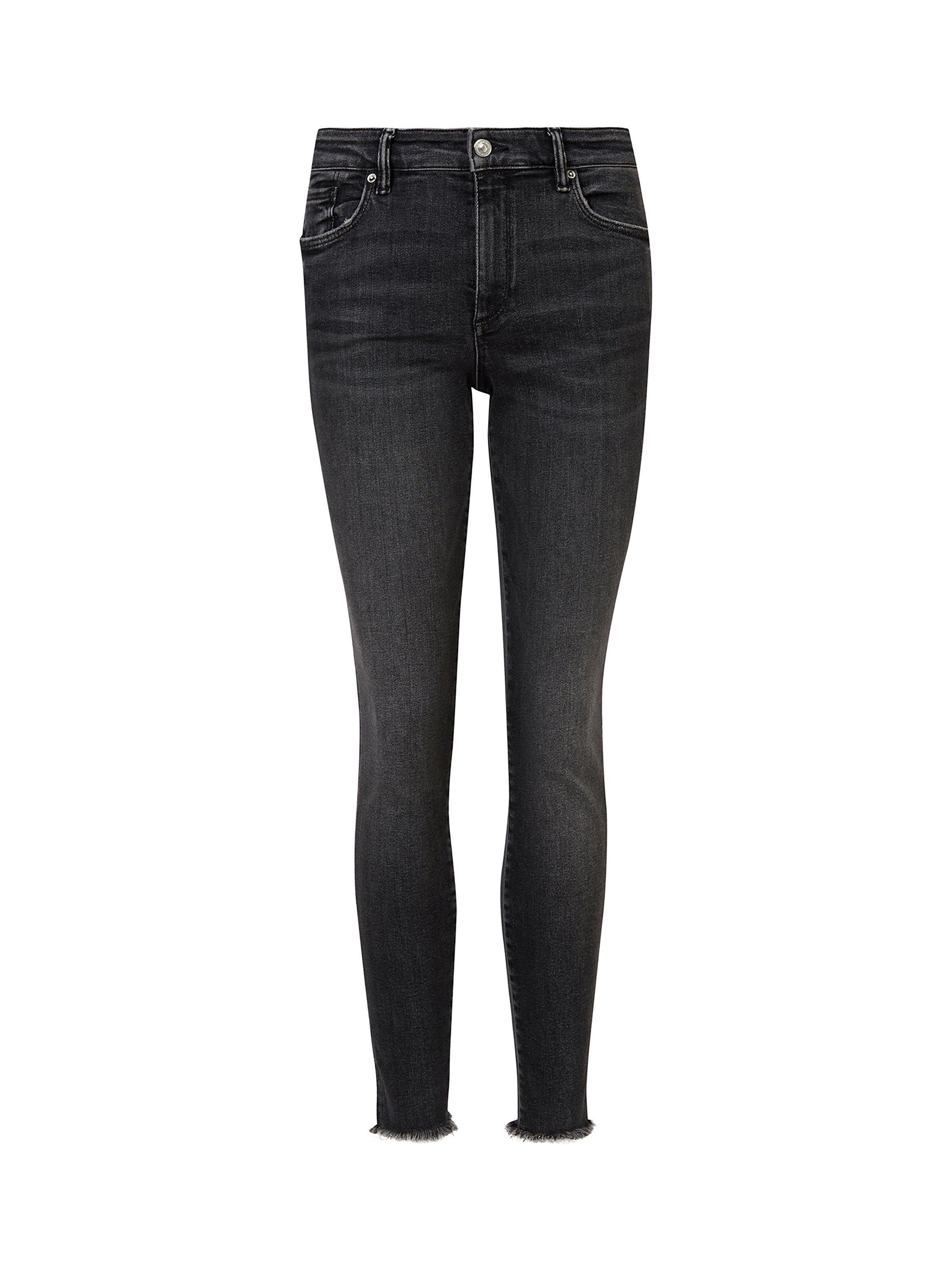 Product image 4 of 8, which shows AllSaints Miller Organic Cotton Blend Push Up Jeans, Washed Black, 28