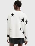 AllSaints Starlet Wool Blend Cardigan, Chalk White/Black