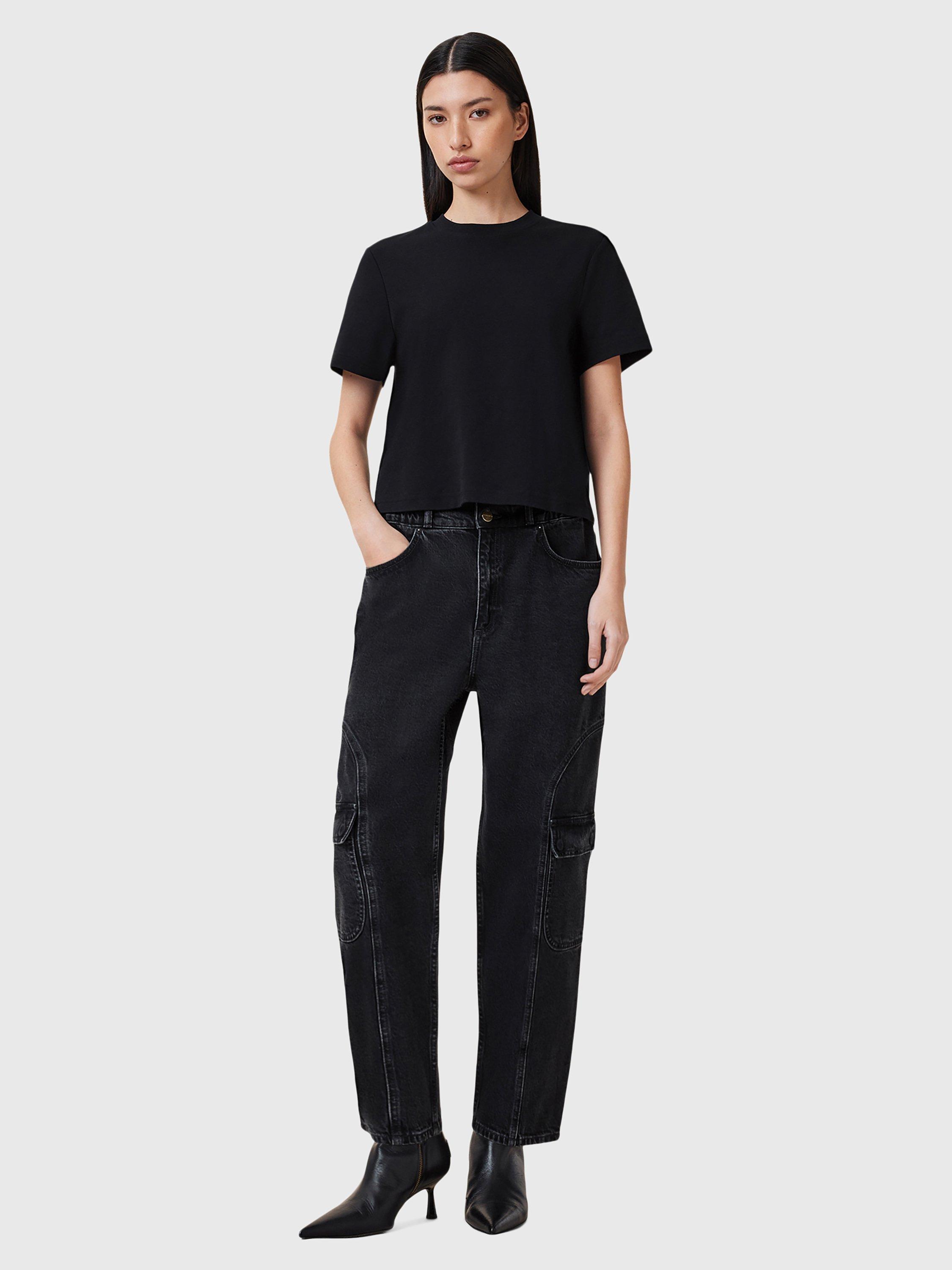 Product image 3 of 7, which shows AllSaints Lisa Pure Organic Cotton T-Shirt, Black, L
