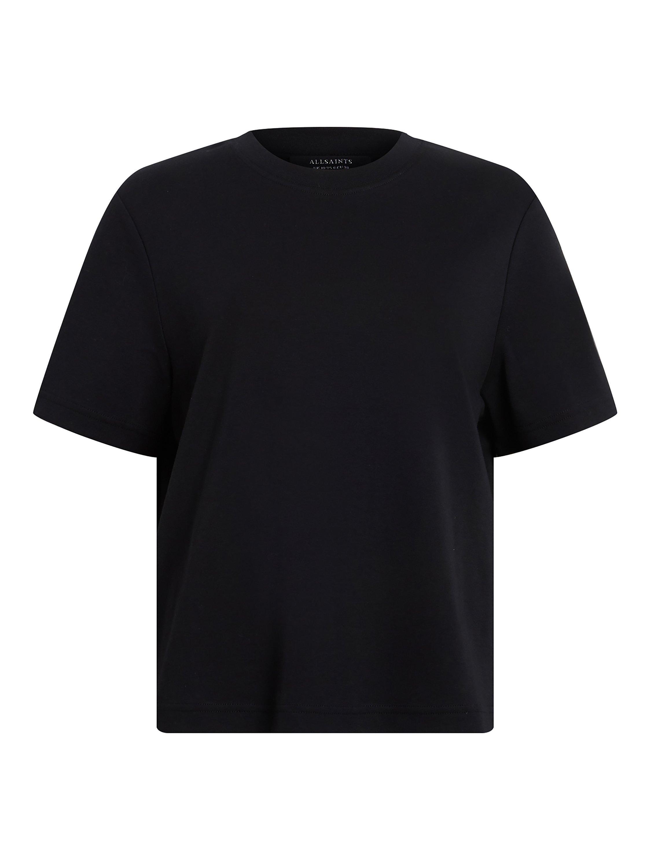 Product image 4 of 7, which shows AllSaints Lisa Pure Organic Cotton T-Shirt, Black, L