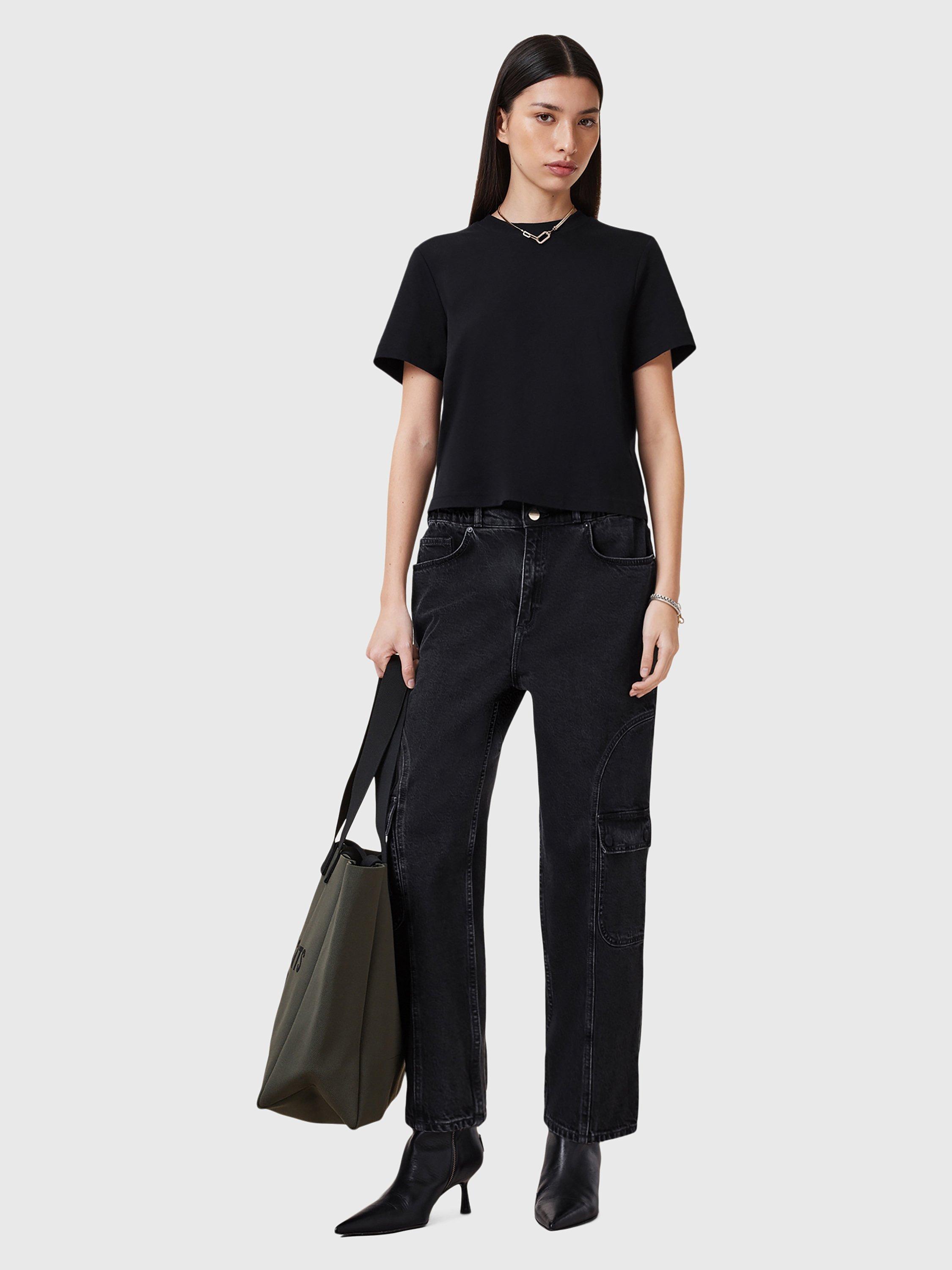 Product image 7 of 7, which shows AllSaints Lisa Pure Organic Cotton T-Shirt, Black, L
