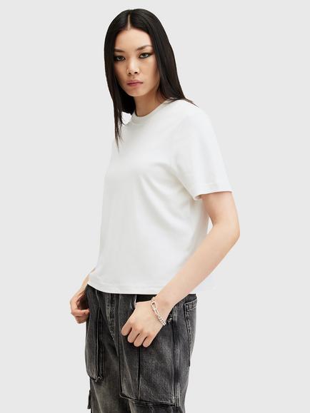 AllSaints Lisa Organic Cotton T-Shirt, White, White