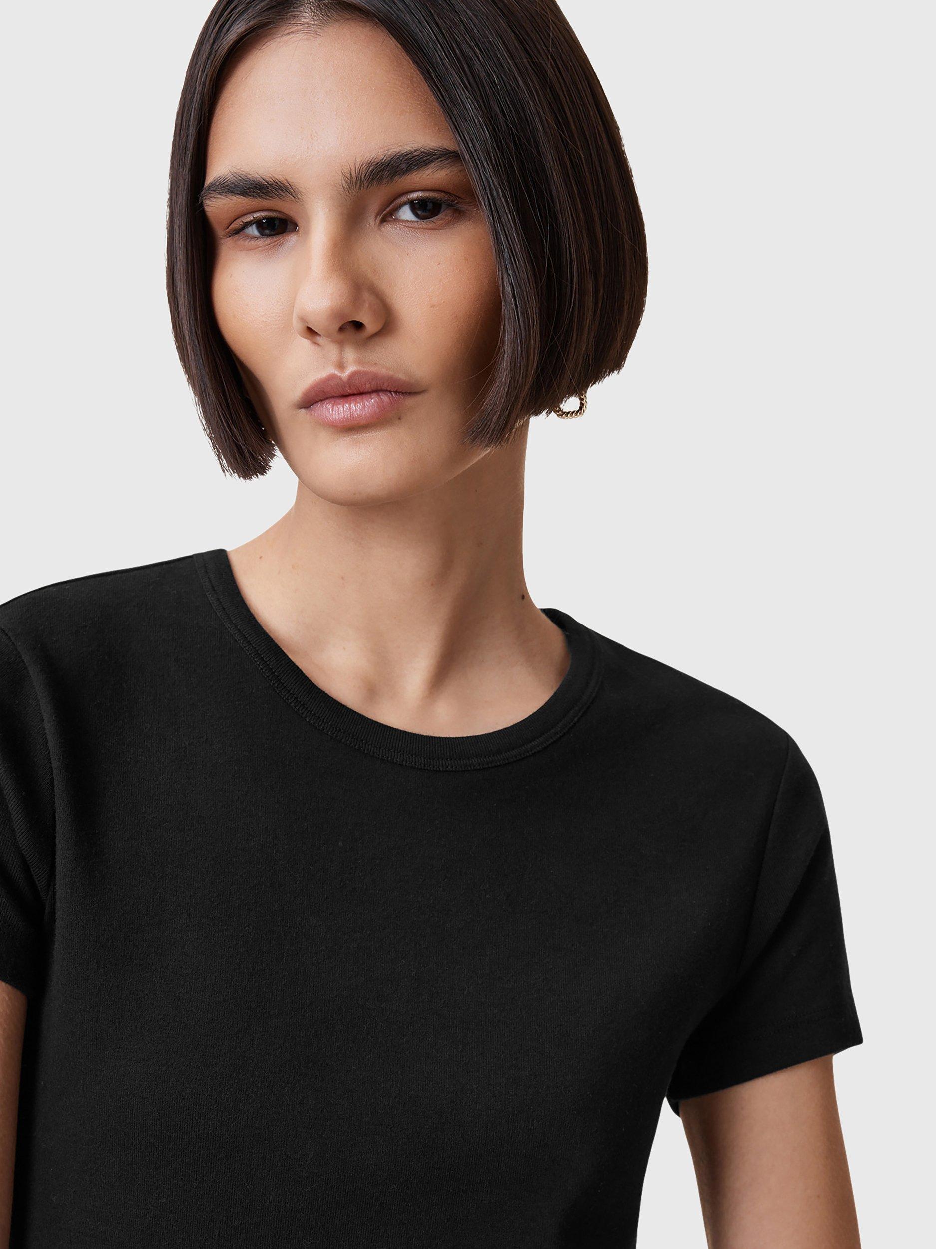 Product image 7 of 8, which shows AllSaints Stevie Pure Organic Cotton T-Shirt, Black, L