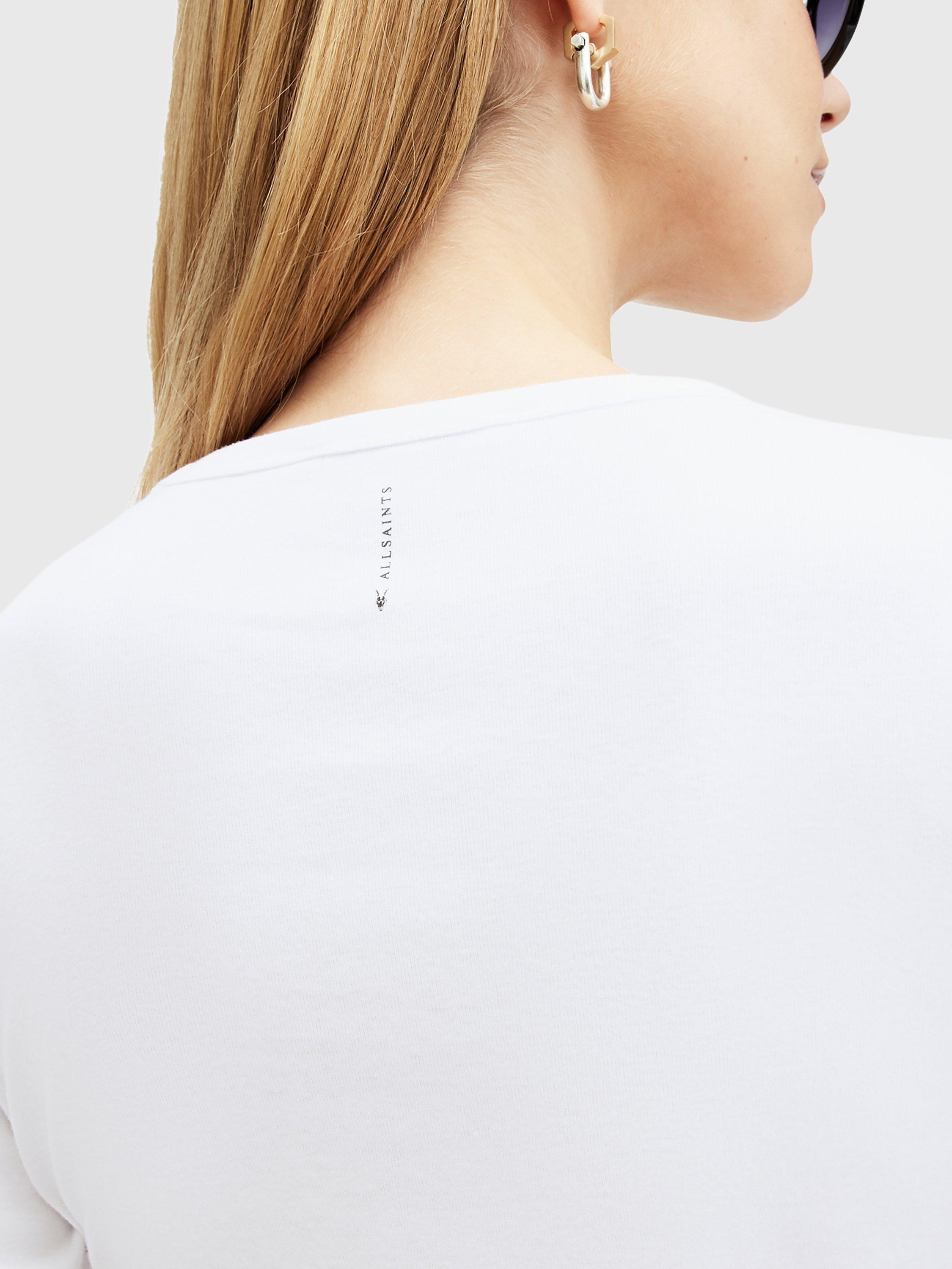 Product image 6 of 8, which shows AllSaints Stevie Organic Cotton Long Sleeve Top, Optic White, XL