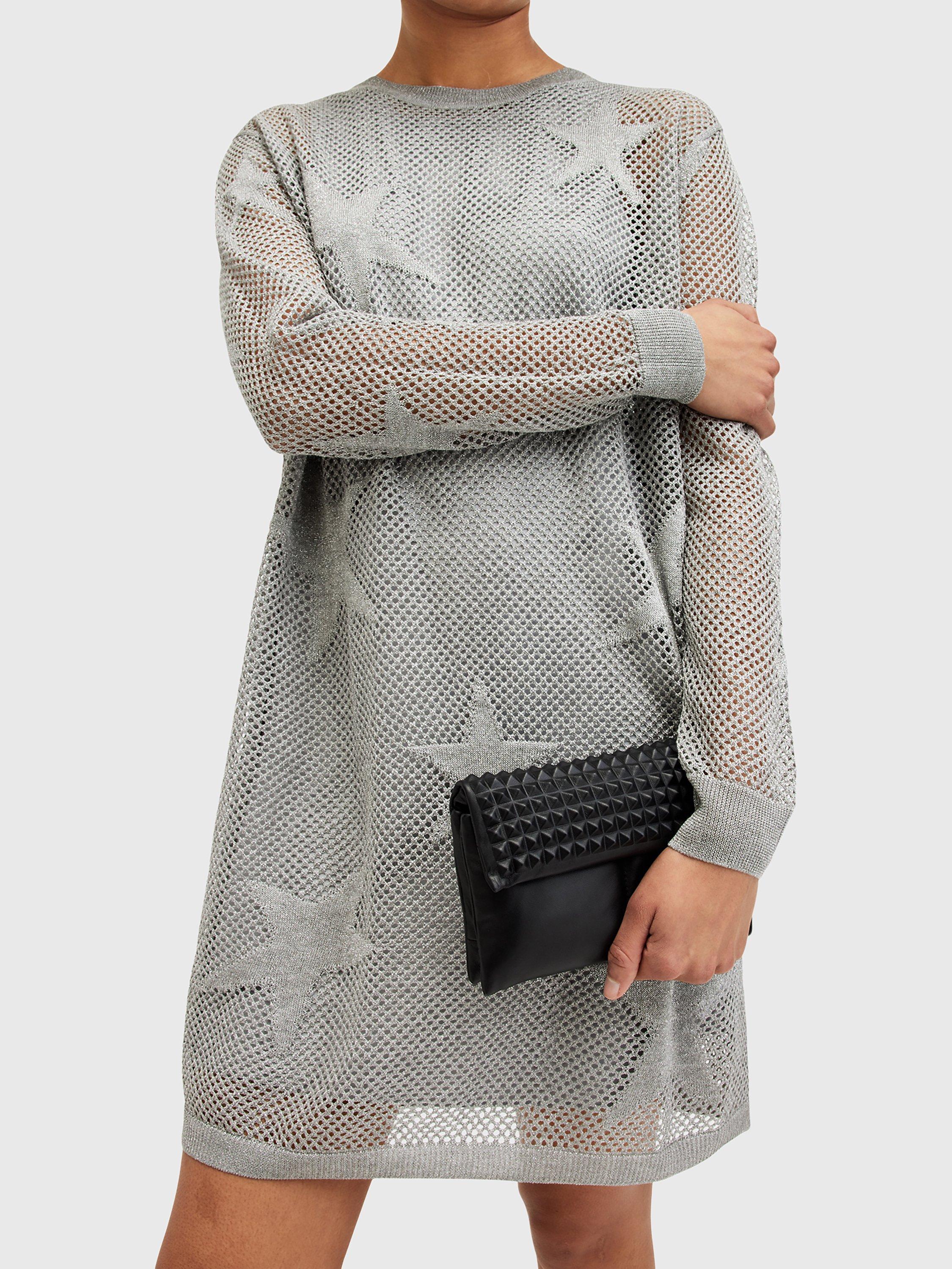 Product image 4 of 8, which shows AllSaints Ezra Stud Crossbody Bag, Black