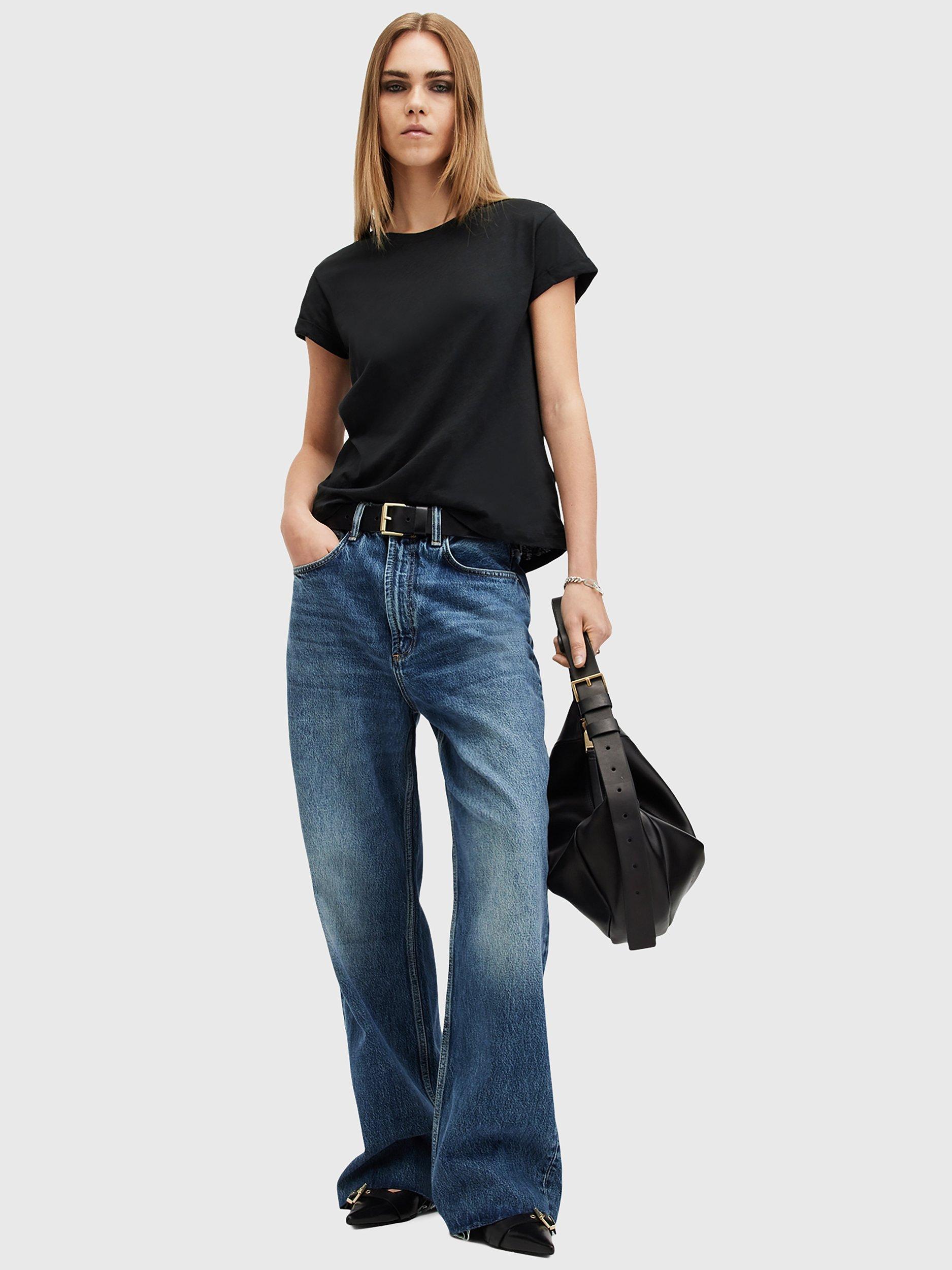 Product image 4 of 6, which shows AllSaints Anna Organic Cotton Crew Neck Short Sleeve T-Shirt, Black, L