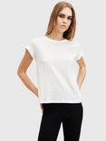 AllSaints Anna Organic Cotton Crew Neck Short Sleeve T-Shirt, Chalk White