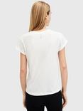 AllSaints Anna Organic Cotton Crew Neck Short Sleeve T-Shirt, Chalk White