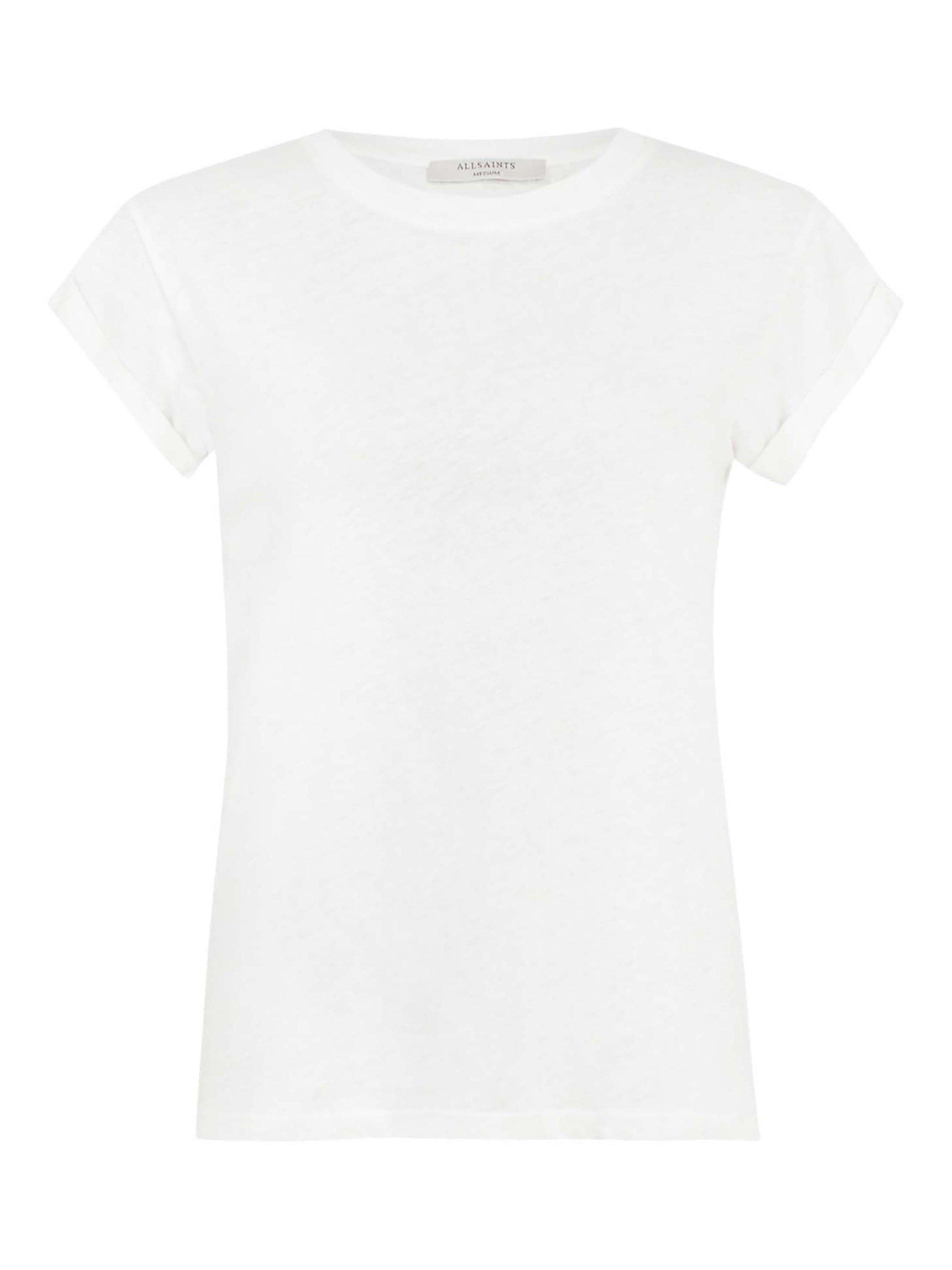 Product image 6 of 6, which shows AllSaints Anna Organic Cotton Crew Neck Short Sleeve T-Shirt, Chalk White, XS