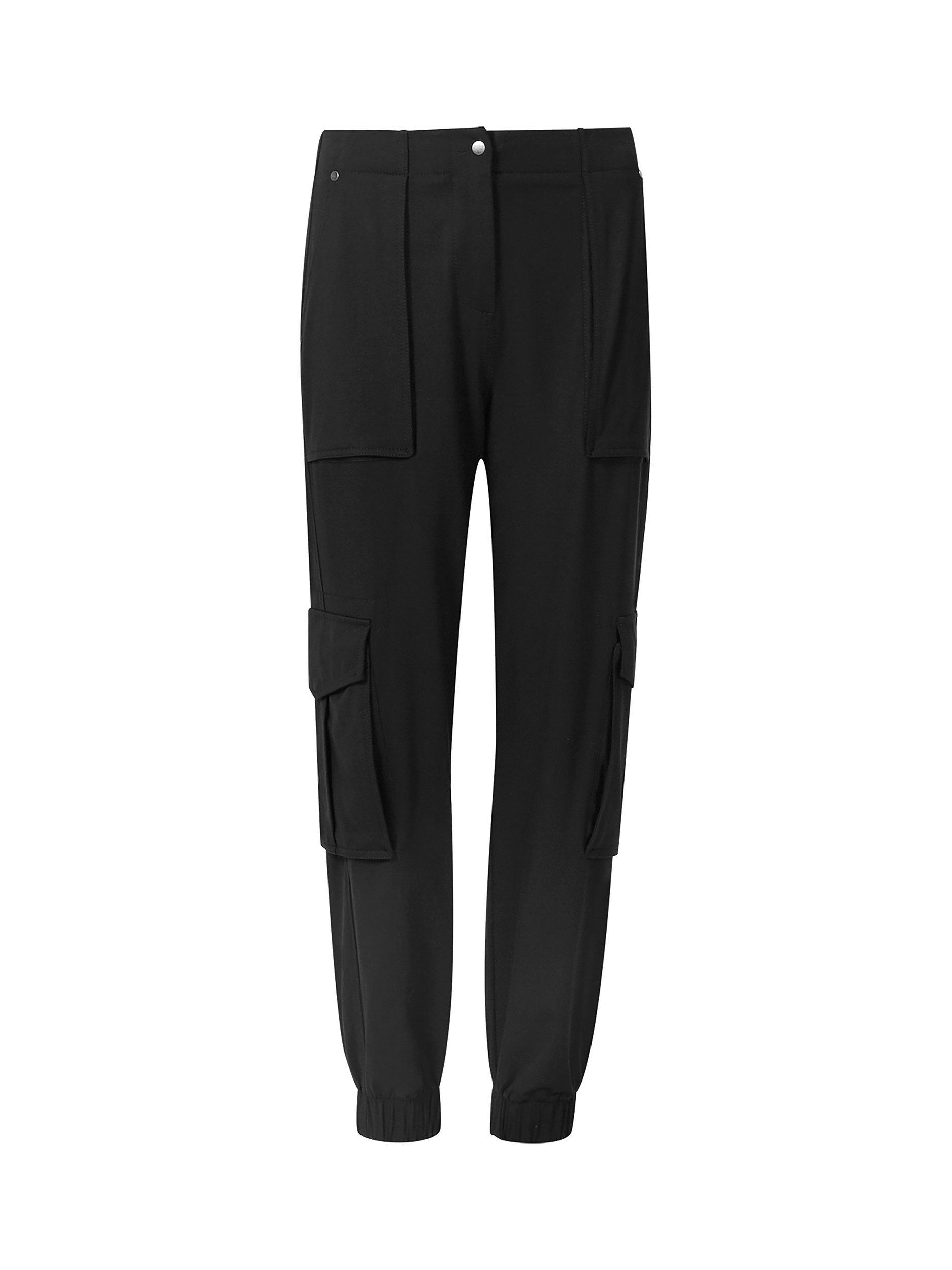 Product image 4 of 8, which shows AllSaints Freda Jersey Trousers, Black, 10