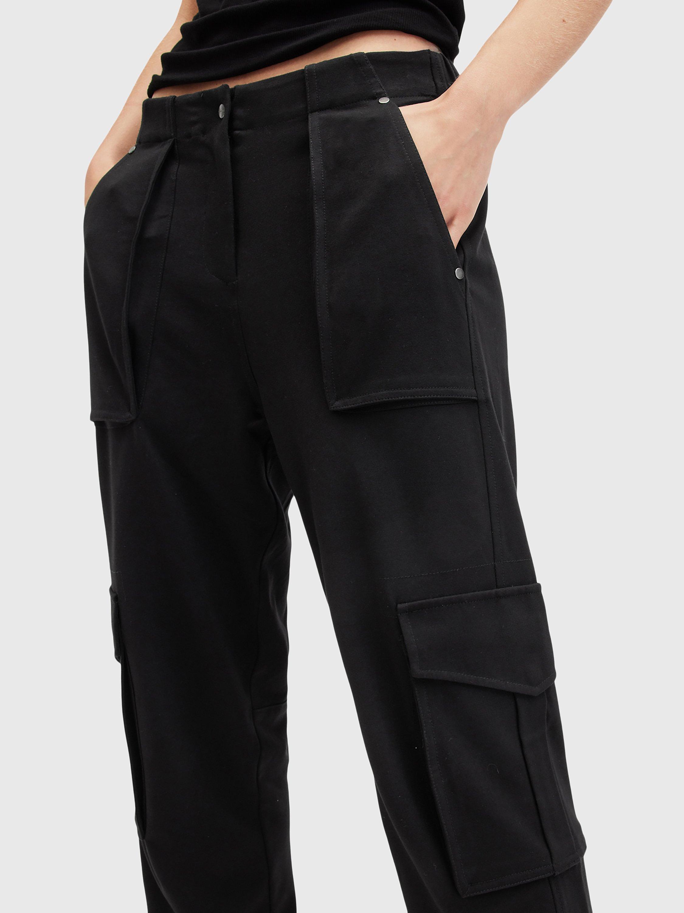 Product image 5 of 8, which shows AllSaints Freda Jersey Trousers, Black, 10
