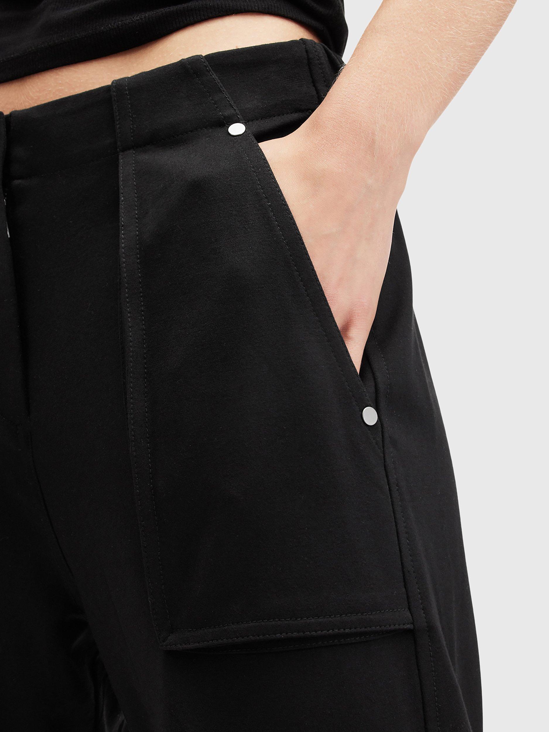 Product image 6 of 8, which shows AllSaints Freda Jersey Trousers, Black, 10