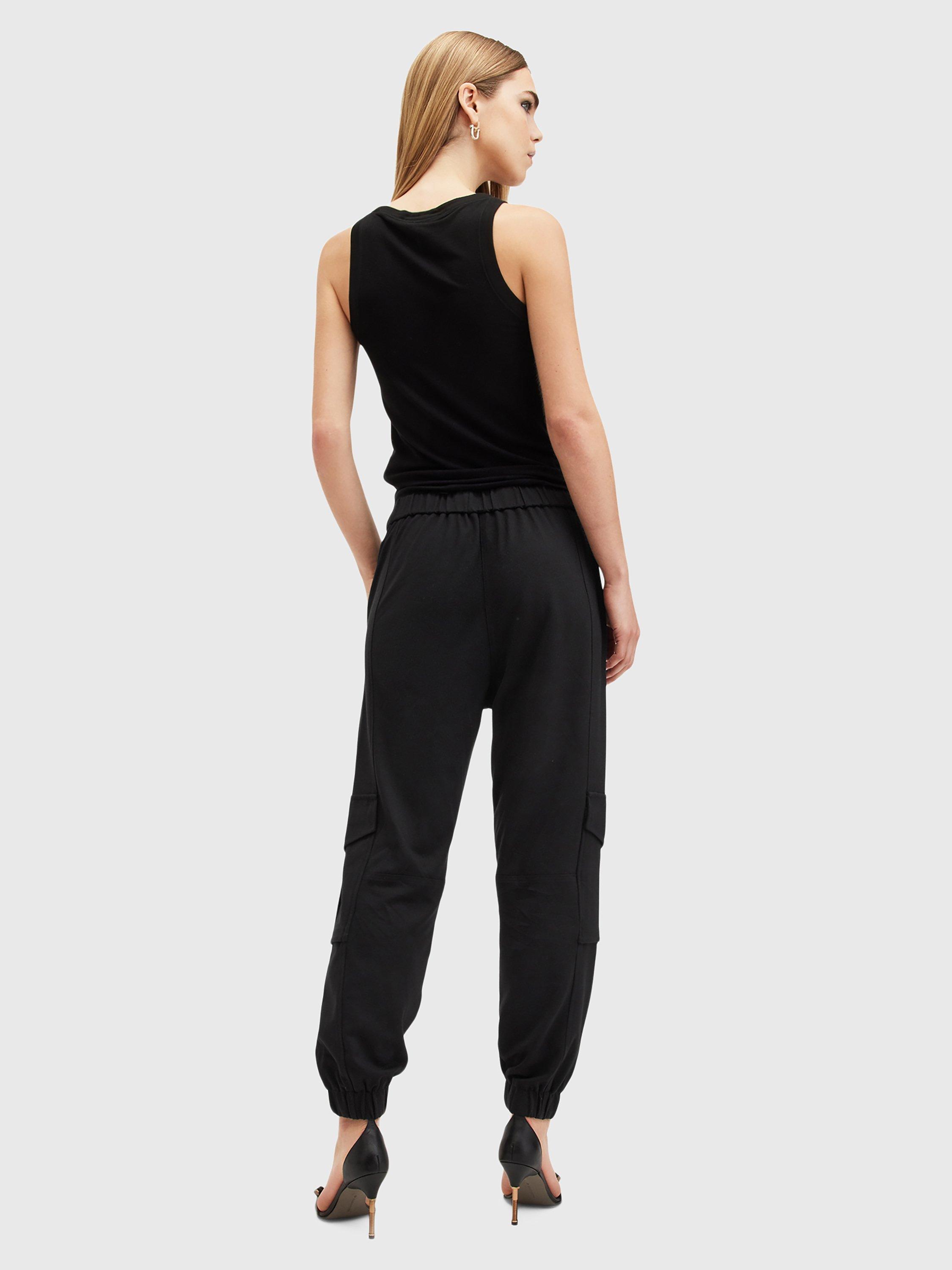 Product image 7 of 8, which shows AllSaints Freda Jersey Trousers, Black, 10