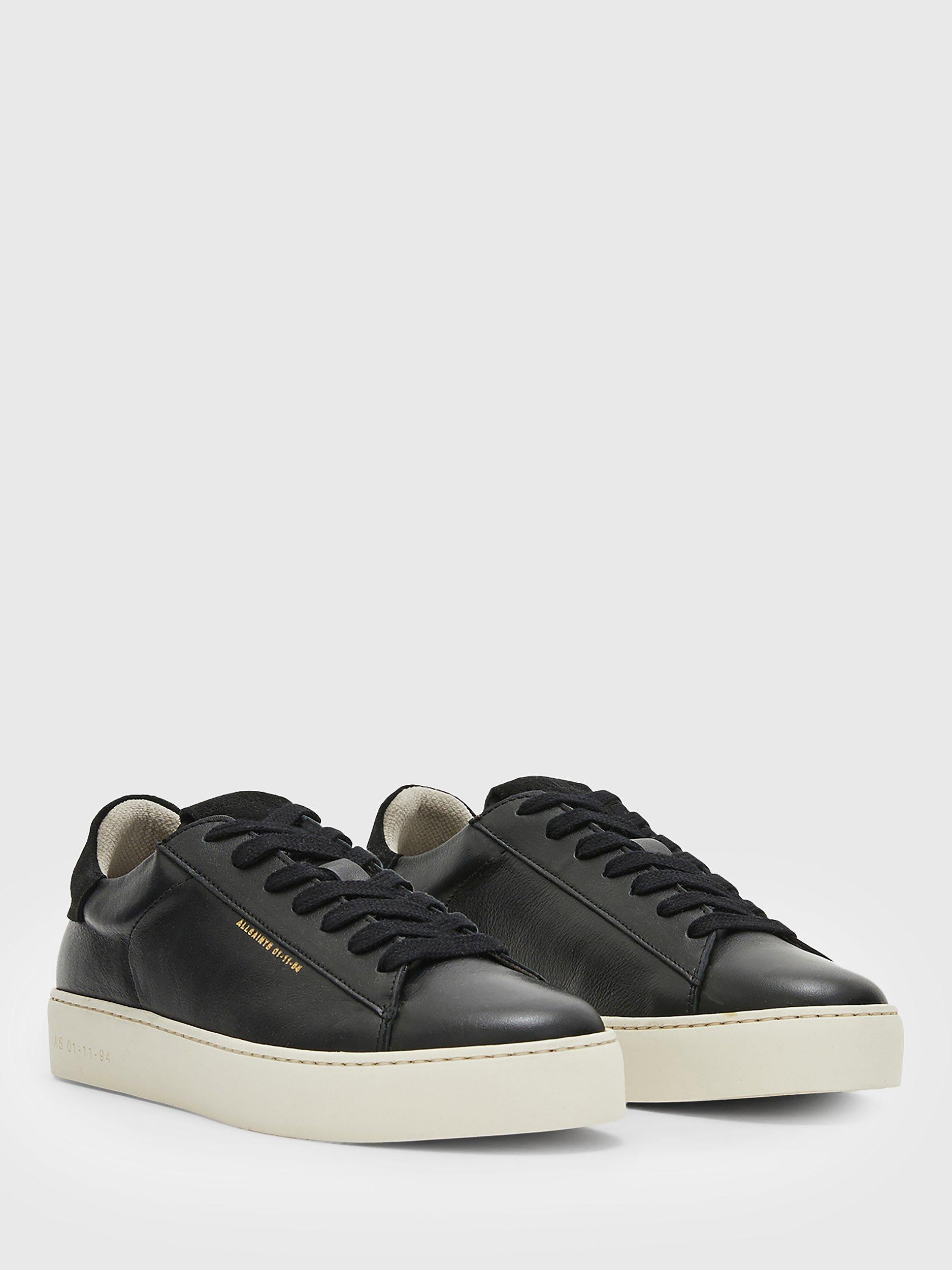Product image 4 of 8, which shows AllSaints Shana Leather Lace Up Trainers, Black, 2