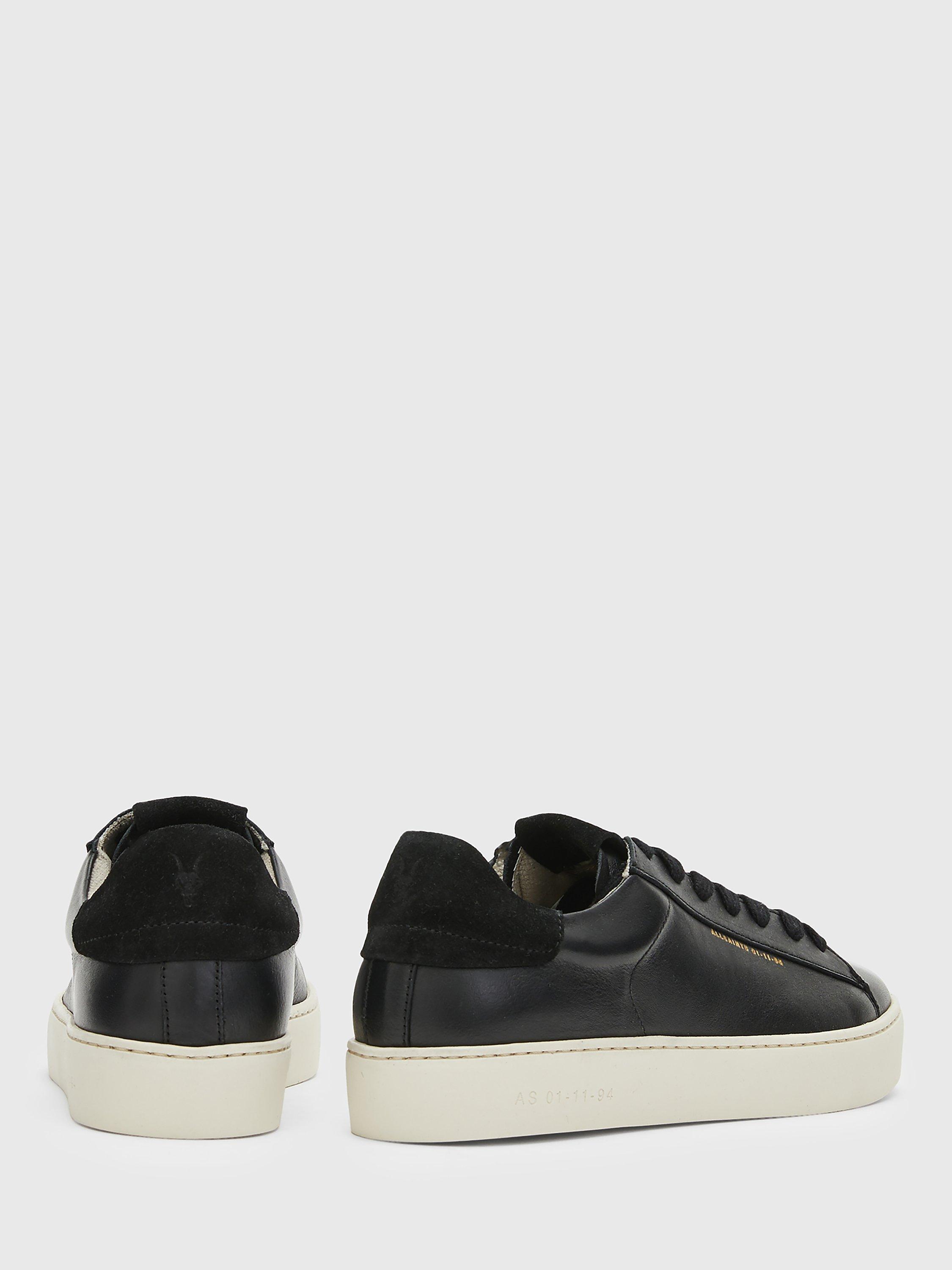 Product image 8 of 8, which shows AllSaints Shana Leather Lace Up Trainers, Black, 2