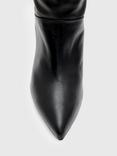 AllSaints Odyssey Knee High Folding Leather Boots, Black