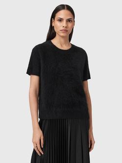 AllSaints Rebel Cashmere T-Shirt, Black, Black