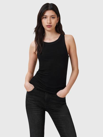 AllSaints Rina Ribbed Tank Top, Black