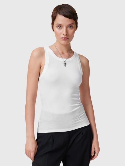AllSaints Rina Ribbed Tank Top, White
