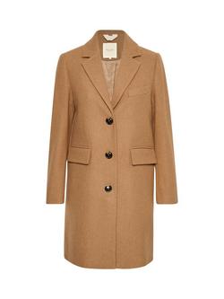 Part Two Leanette Single Breasted Wool Blend Coat, Camel