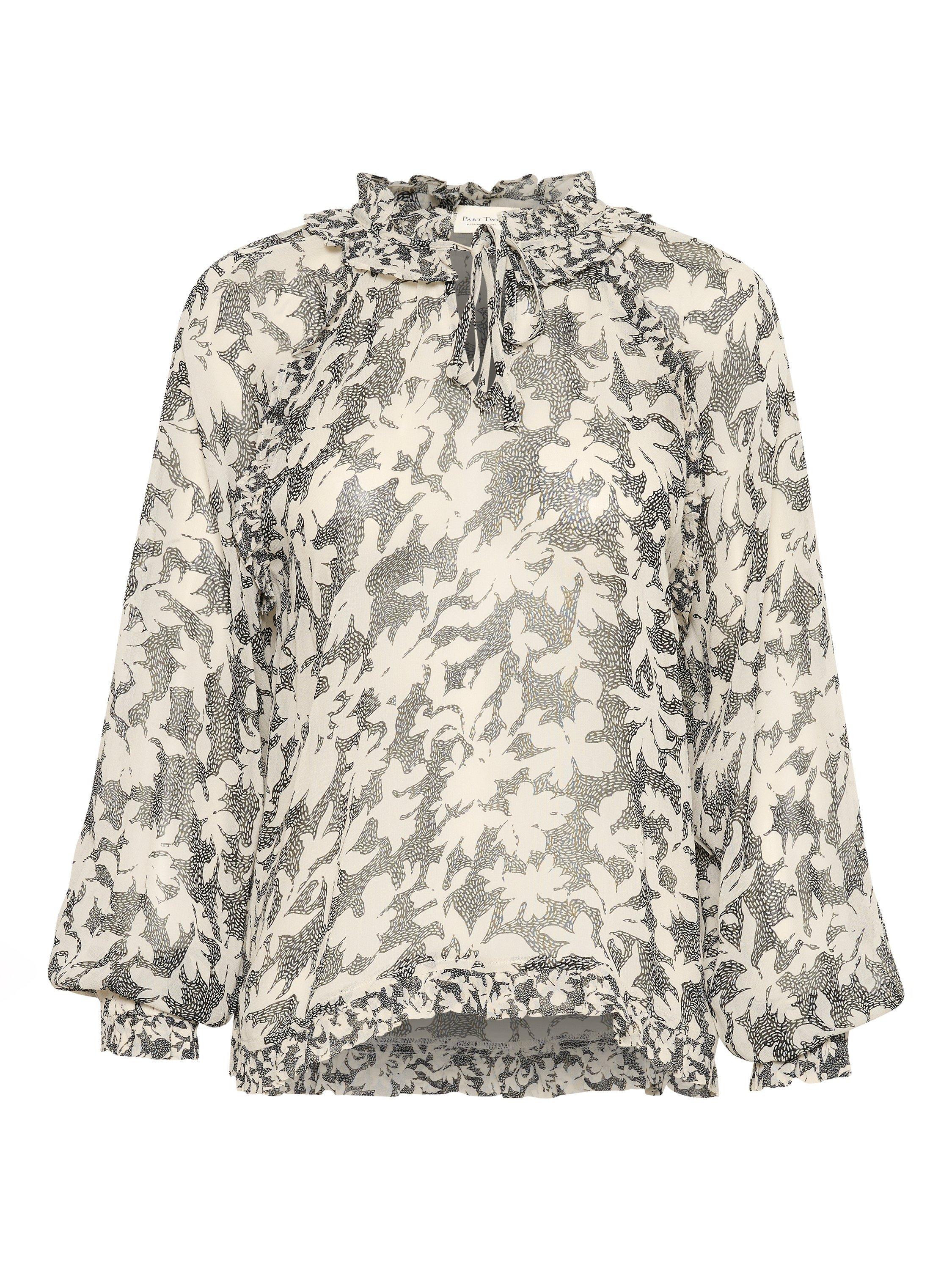 Product image 5 of 6, which shows Part Two Joanna Blouse, Black/Beige, 8
