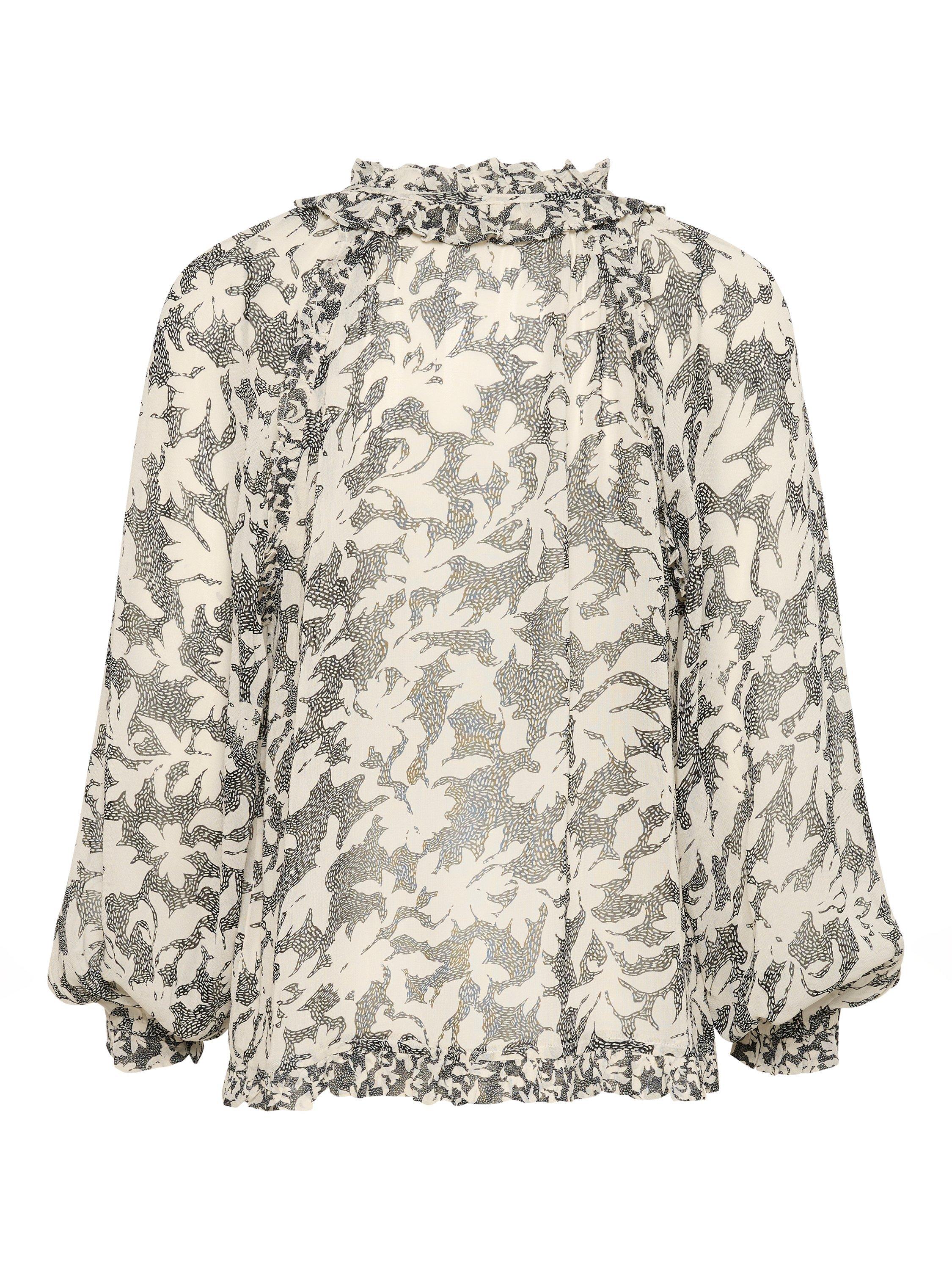 Product image 6 of 6, which shows Part Two Joanna Blouse, Black/Beige, 8
