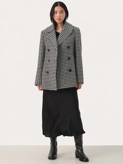Part Two Lekia Houndstooth Coat, Black/White, Black/White