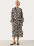 Part Two Binti Printed Midi Shirt Dress, Black/Off White