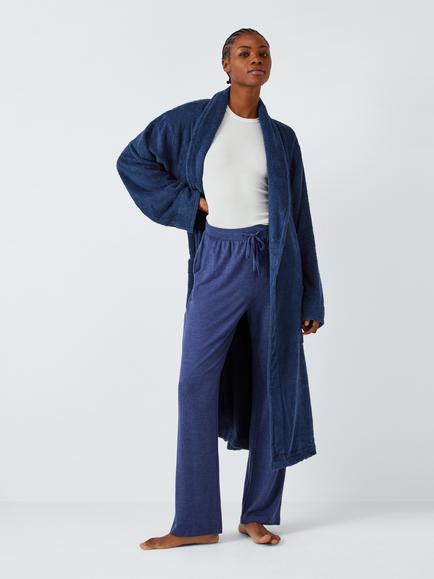 John Lewis Egyptian Cotton Unisex Bath Robe - view 2, Midnight