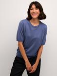 KAFFE Lizza Round Neck Jumper, Blue Indigo