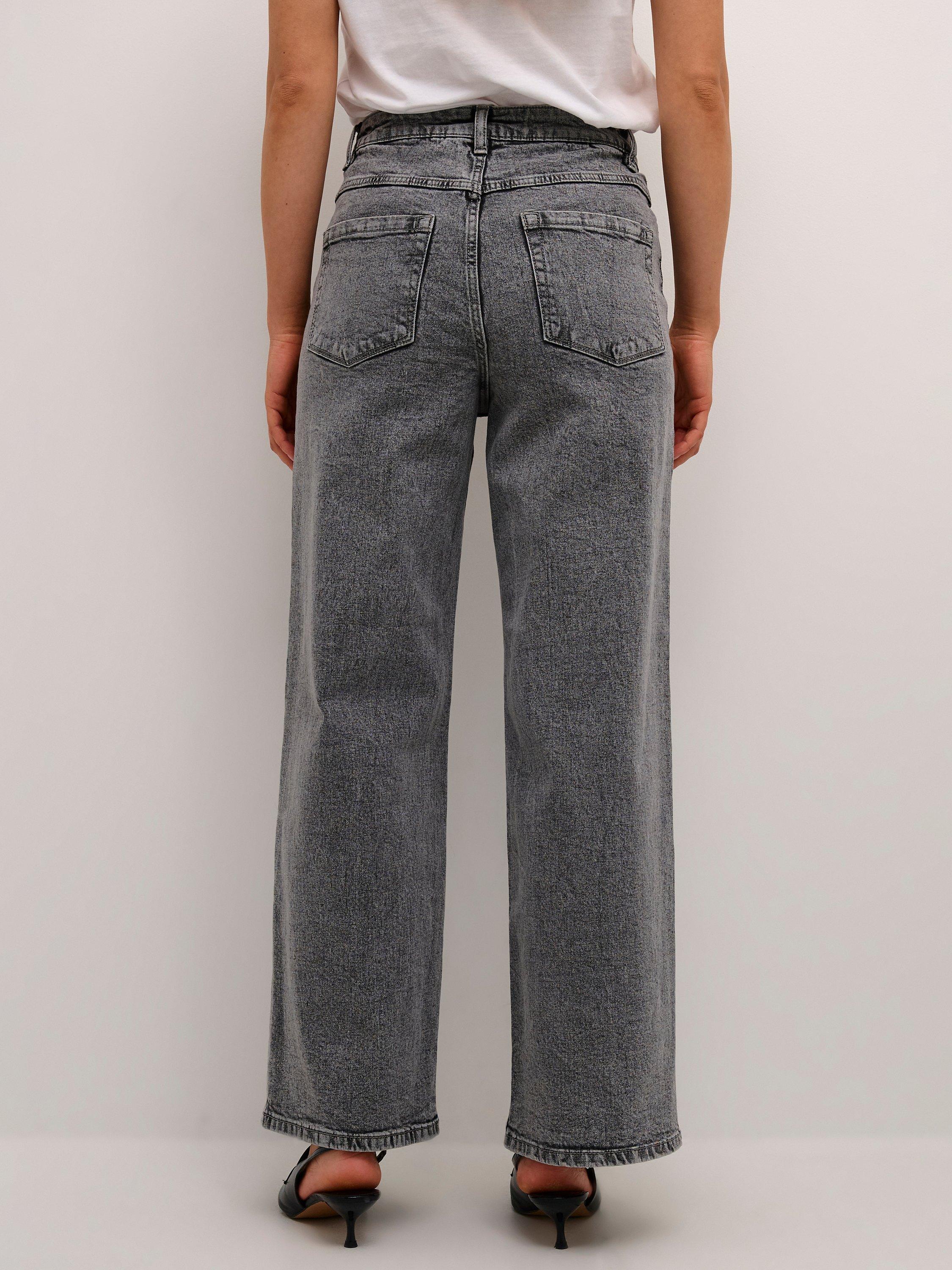 KAFFE Ryana Wide Leg Jeans, Light Grey Denim, 18