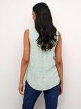 KAFFE Amber Floral Sleeveless Top, Green/Chalk