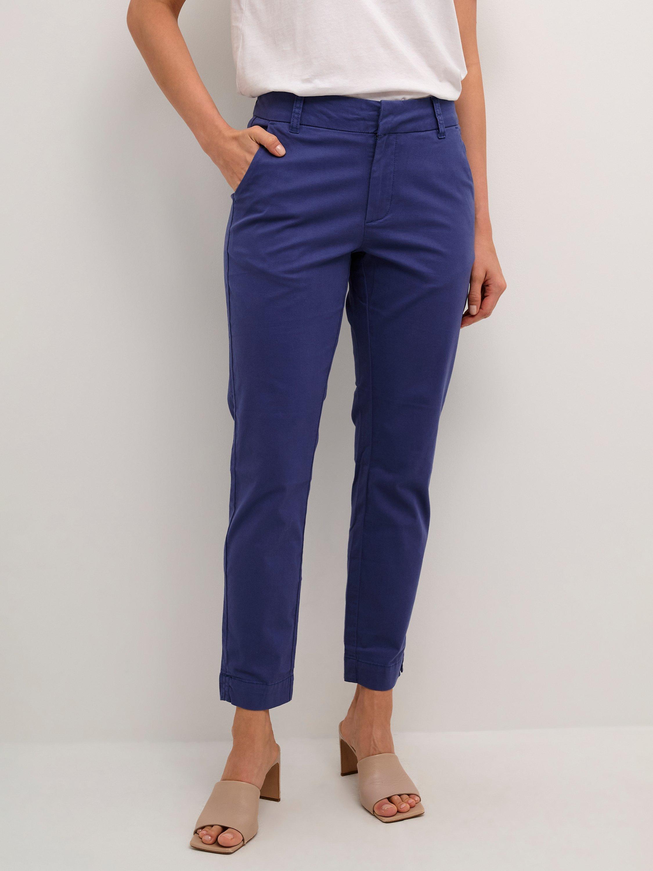 KAFFE Mette Trousers, Blue Indigo, 8