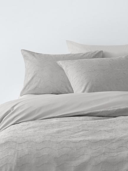 John Lewis Wavy Tufted Duvet Cover Set, Grey