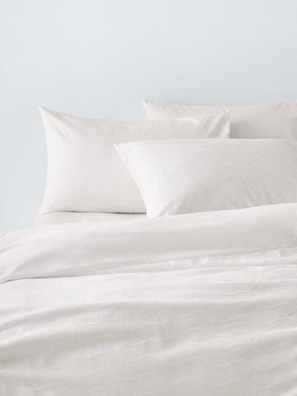 John Lewis Wavy Tufted Duvet Cover Set, White