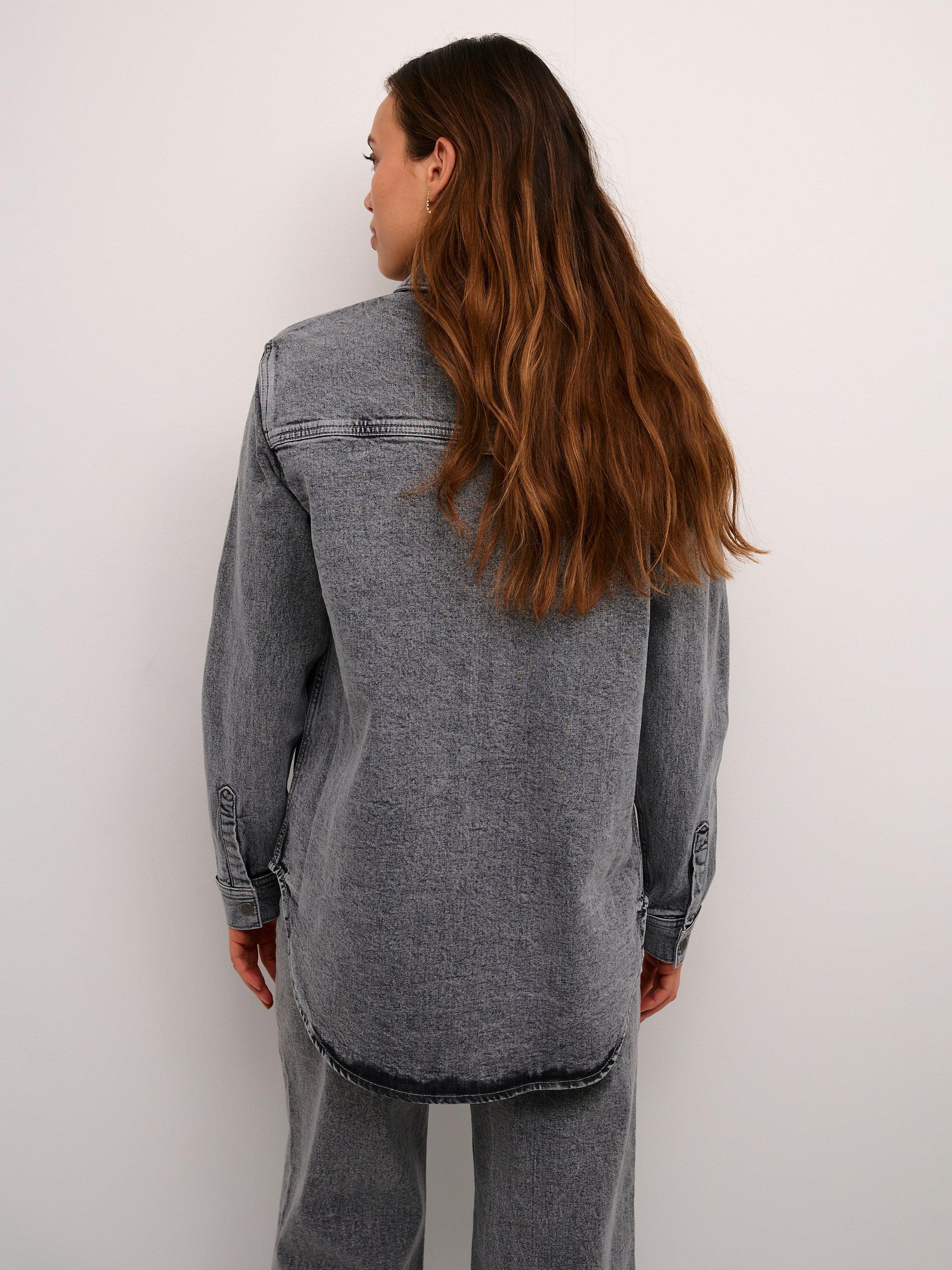 KAFFE Ryana Denim Shirt, Light Grey, 10